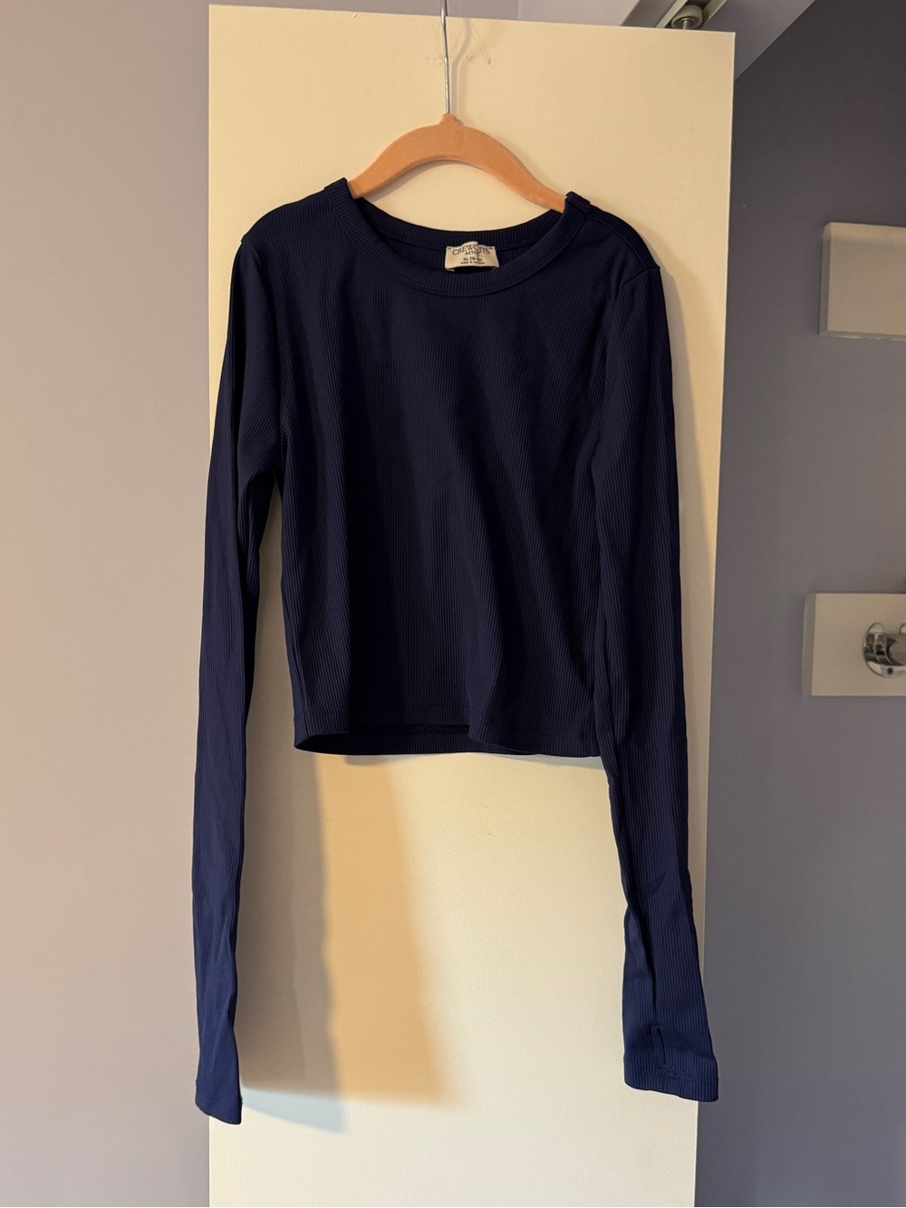 Crewcuts Navy Long Sleeve Ribbed Active Shirt